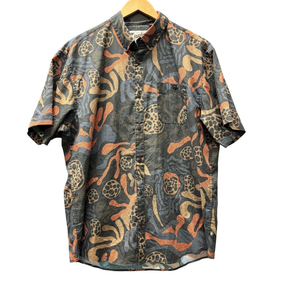 Howler Bros Button Up Shirt Mens XL Mansfield Abstract Print Cotton Blend Tech